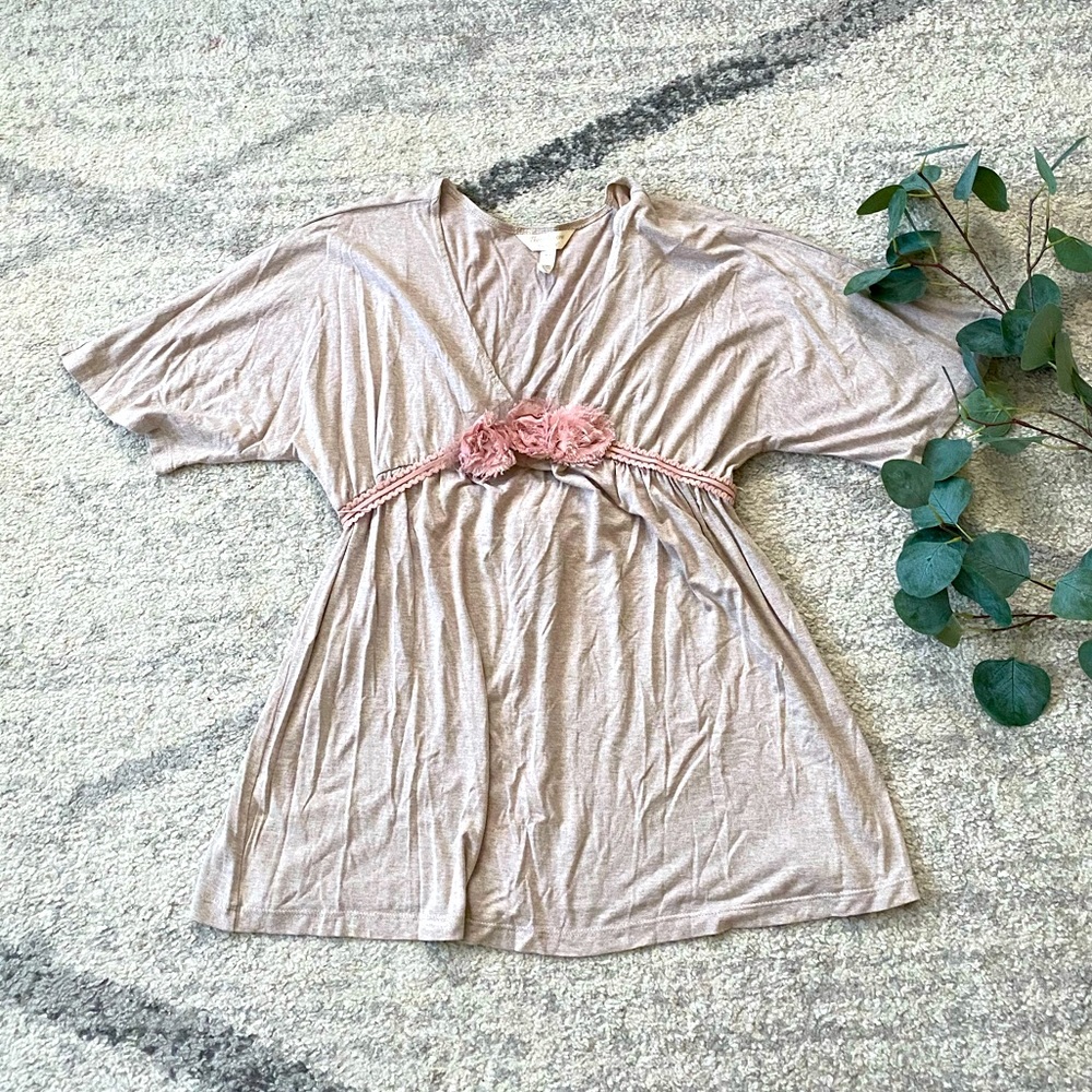 Pink Maternity Top with Flowers